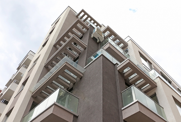 High-rise Residential Building with Underground Parking Garage and switchyard